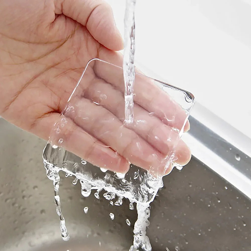 4pcs Anti Vibration Non-Slip Mat Washing Machine Silicone Pad Multifuncational Transparent Place Mats Home Bathroom Portable