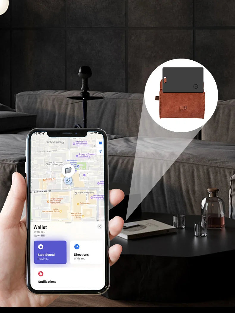 Tökéletesen vékony Find My Card nyomkövető a pénztárcáért VAT táskáért útlevél hátizsák fogantyú utazótáska laptop iOS csak Apple Bluetooth Anti Lost Locator Devi