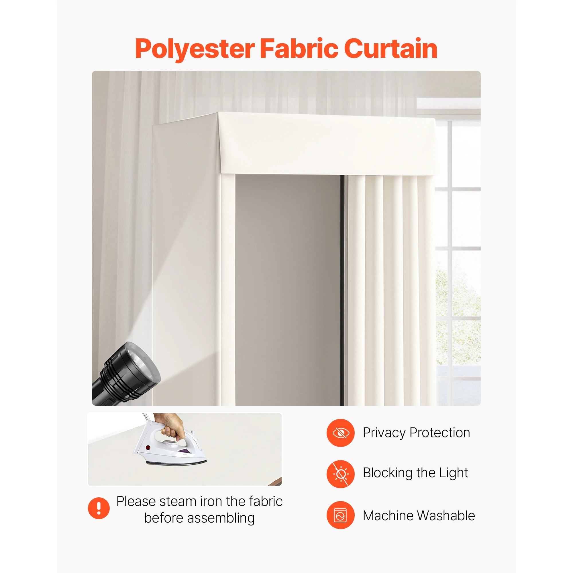 Mobile Fitting Room with Thick Privacy Curtains & Rolling Casters