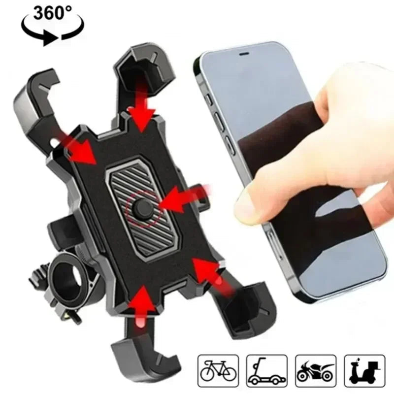 360° Rotatable Phone Mount Universal Shockproof Bicycle Motorcycle Holder for iPhone Samsung Xiaomi