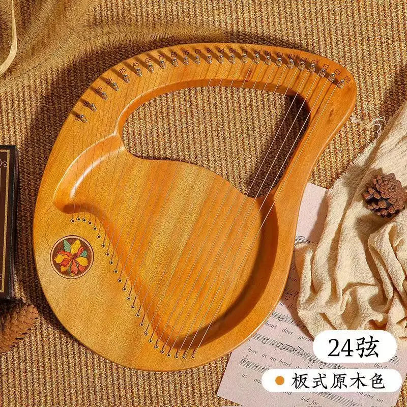 Mahogany Lyre Harp - String and Tuning Options