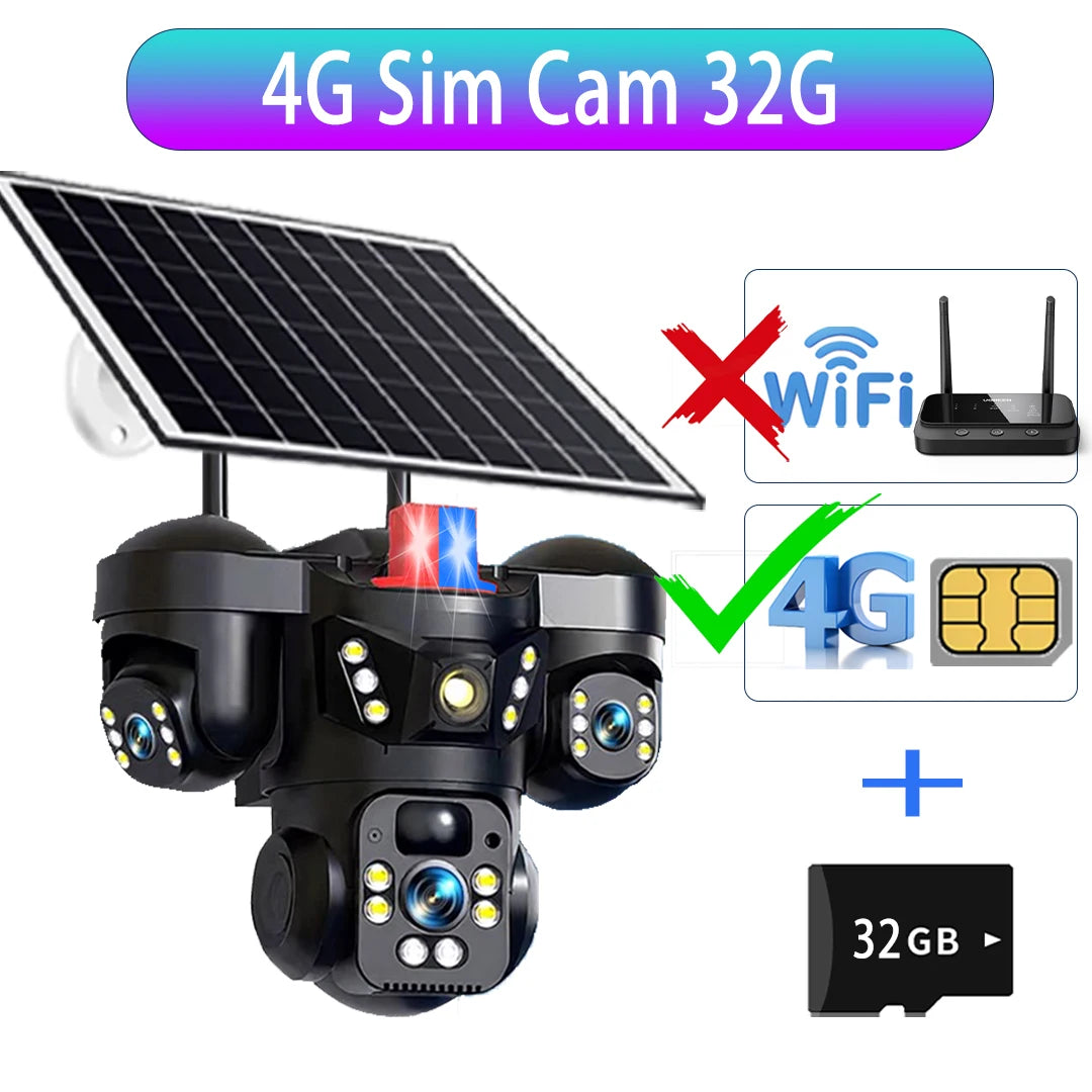15MP Triple Lens Solar Security Camera with 360° Tracking
