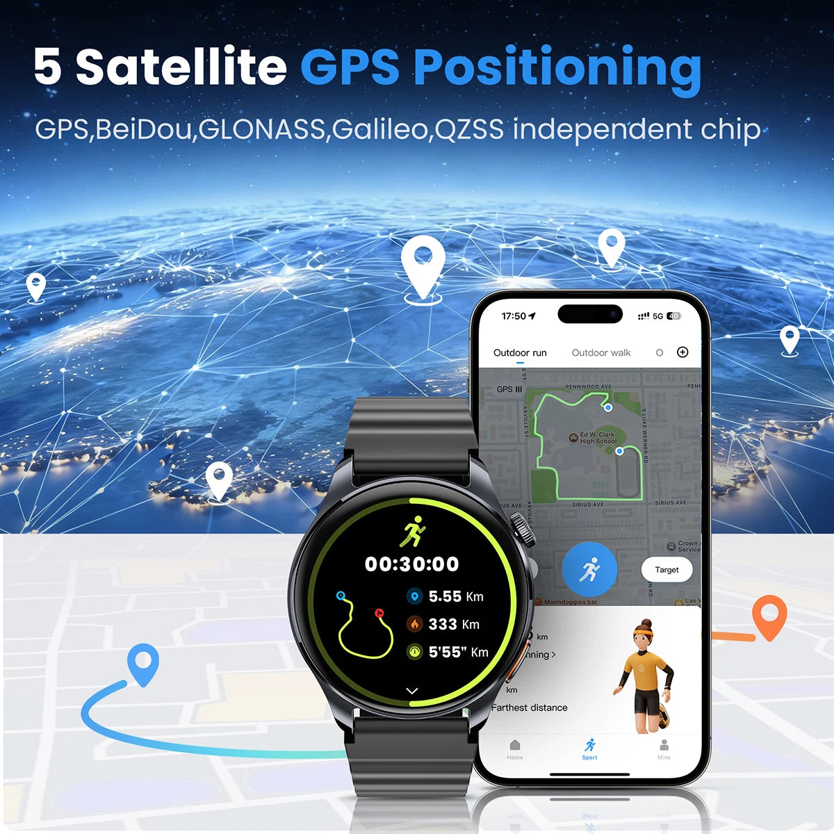 HAYLOU Watch 4S GPS Smartwatch with 1.43-Inch AMOLED Display
