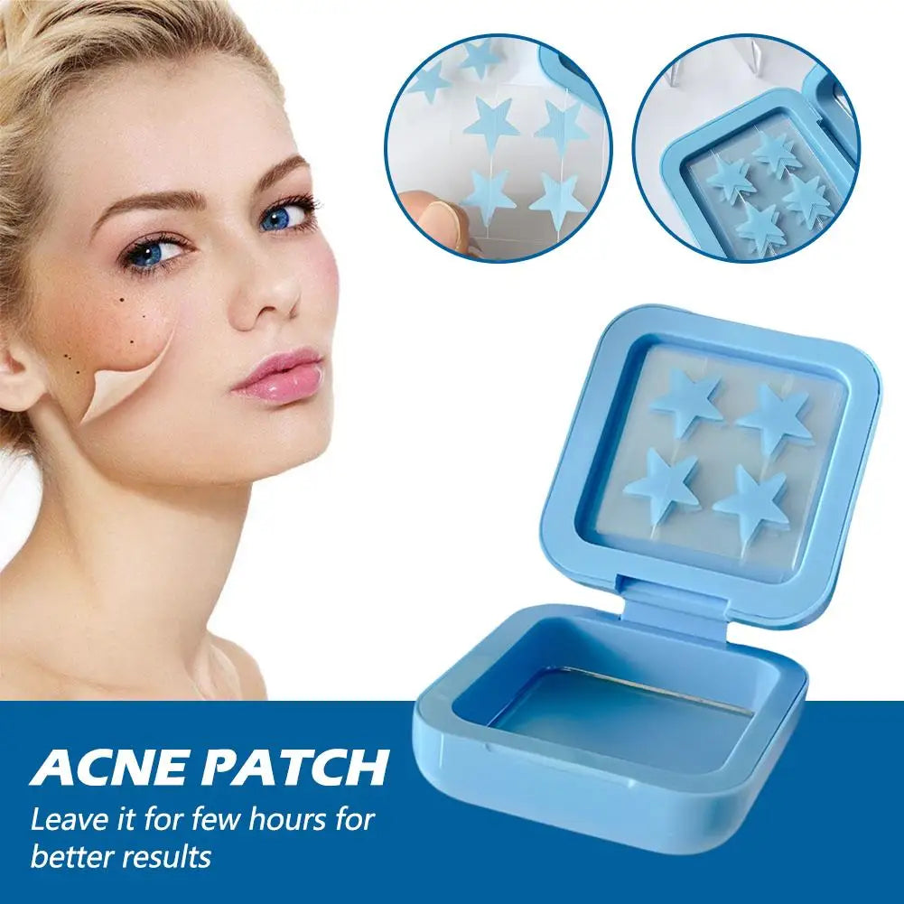 Blue & Yellow Stars Hydrocolloid Acne Patches with Mirror Storage Box