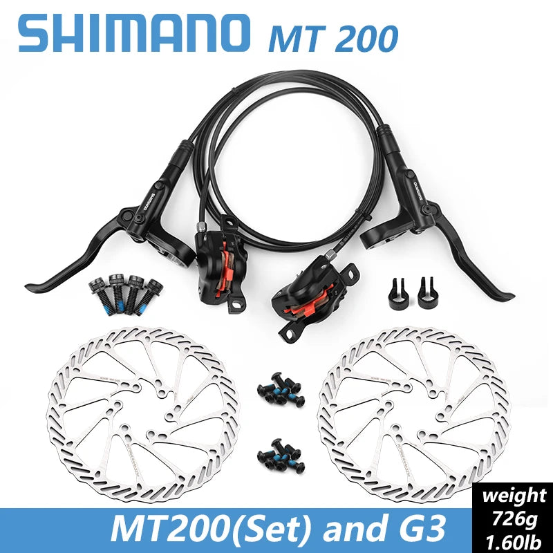 Shimano MT200 Hydraulic Disc Brake Set for Mountain Bikes