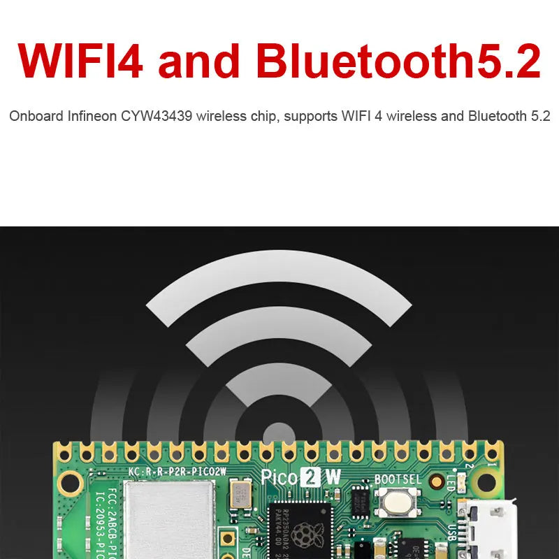 Placa de microcontrolador Raspberry Pi Pico 2 W RP2350