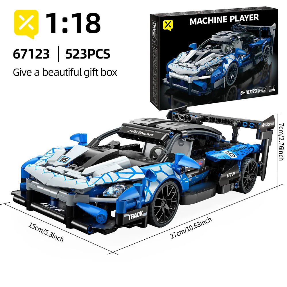 1/18 Teknisk Mekanisk Superbil Racing Byggesæt