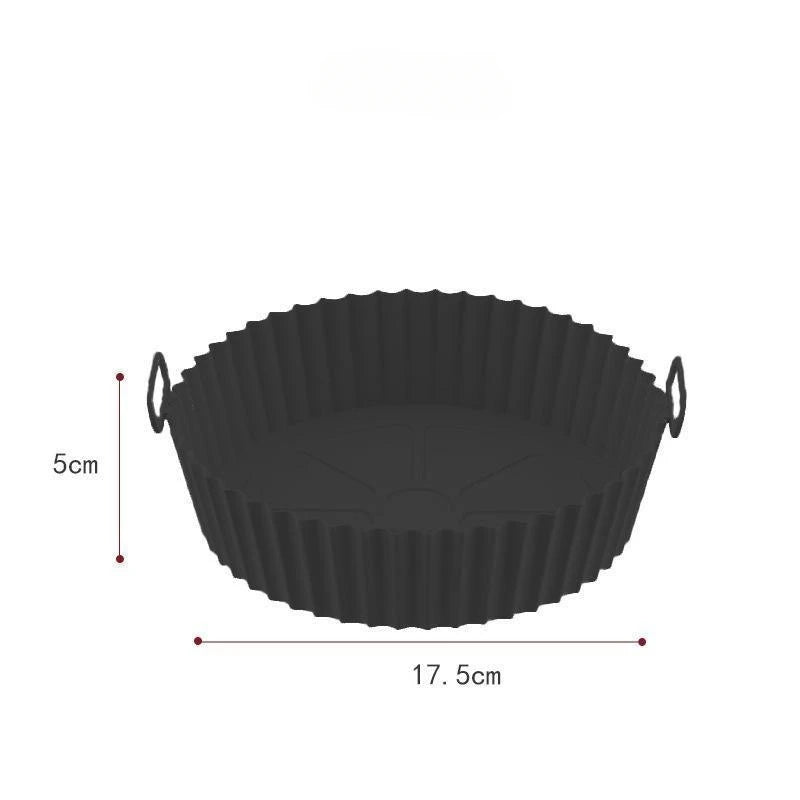 Teglia riutilizzabile in silicone per friggitrice ad aria con manici laterali