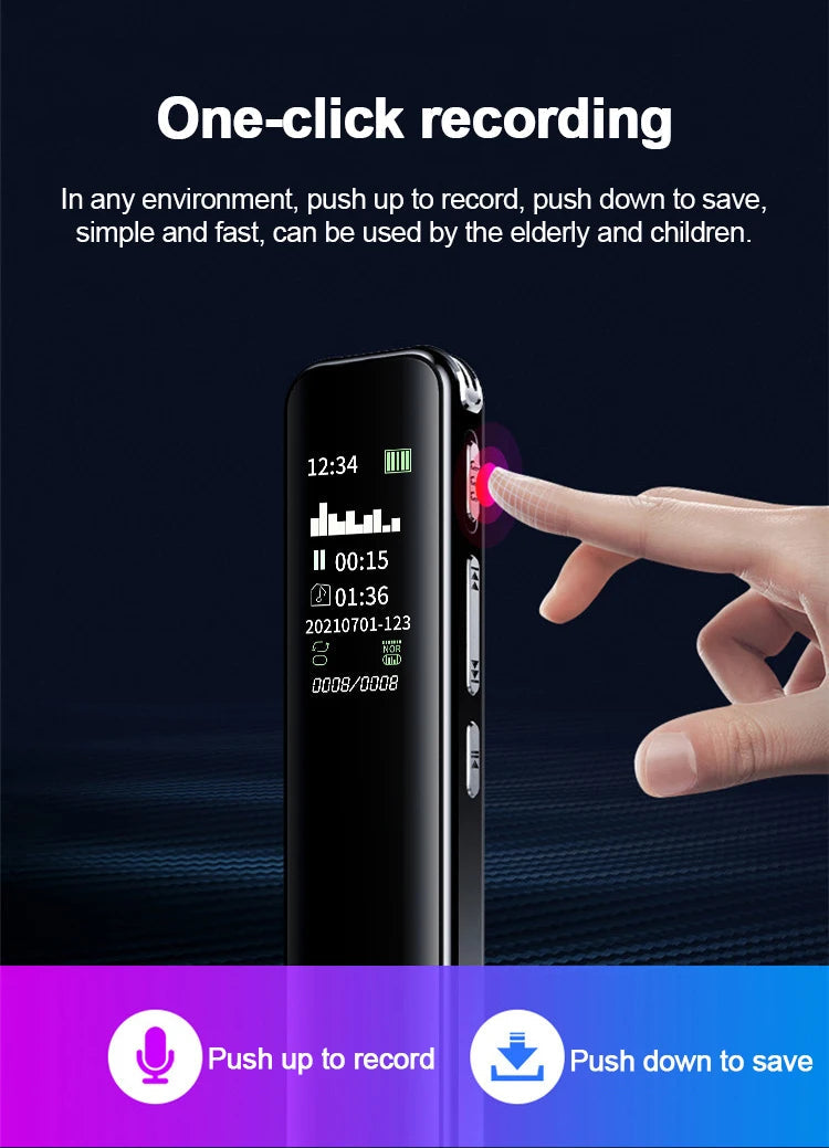 Voice Activated Recorder Professional color screen Digital Audio Sound Recording Device Dictaphone STTWUNAKE