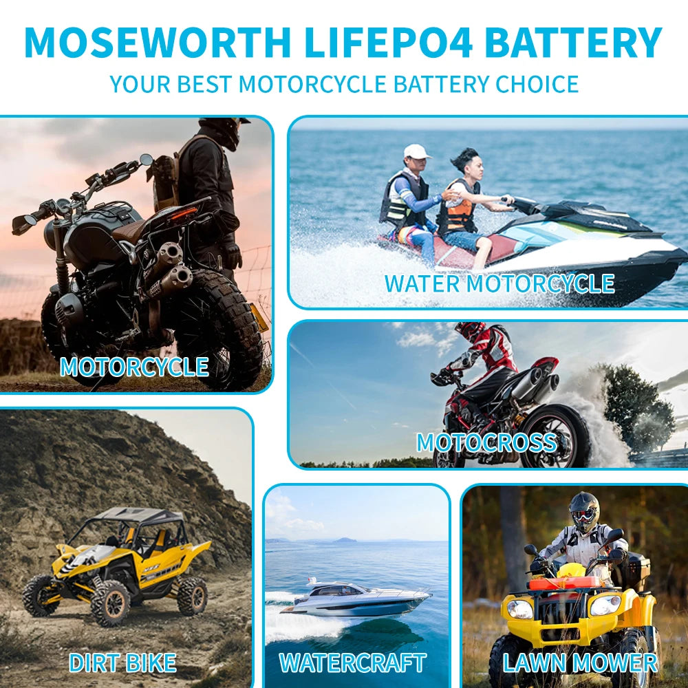 Motorcycle Battery 12V LiFePO4 Lithium Ion 4L-BS 160CCA Size-113x70x89mm Built-in BMS Board Lithium Phosphate Ion Battery