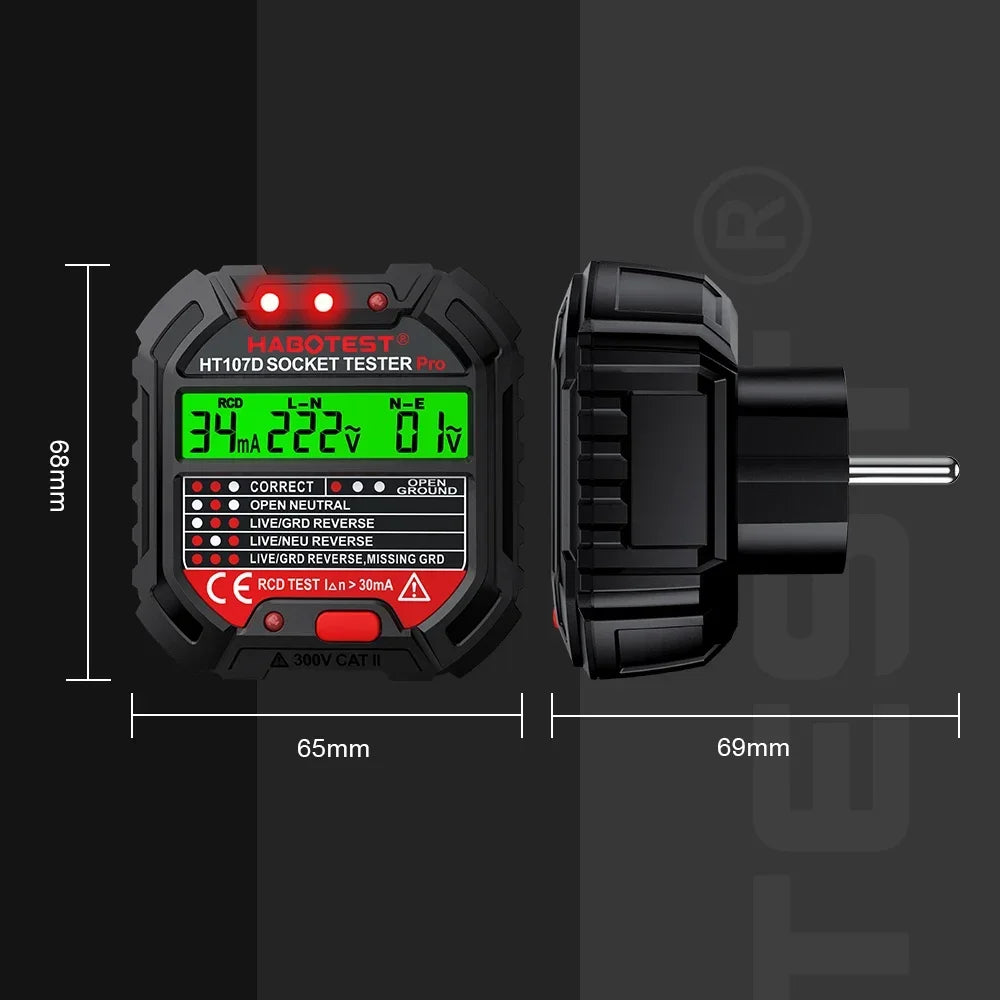 Socket Wiring Tester with Plug and Model Options