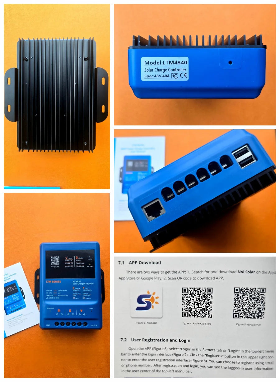 MPPT Solarladeregulator 30A/40A med appstyring og 12–48V support