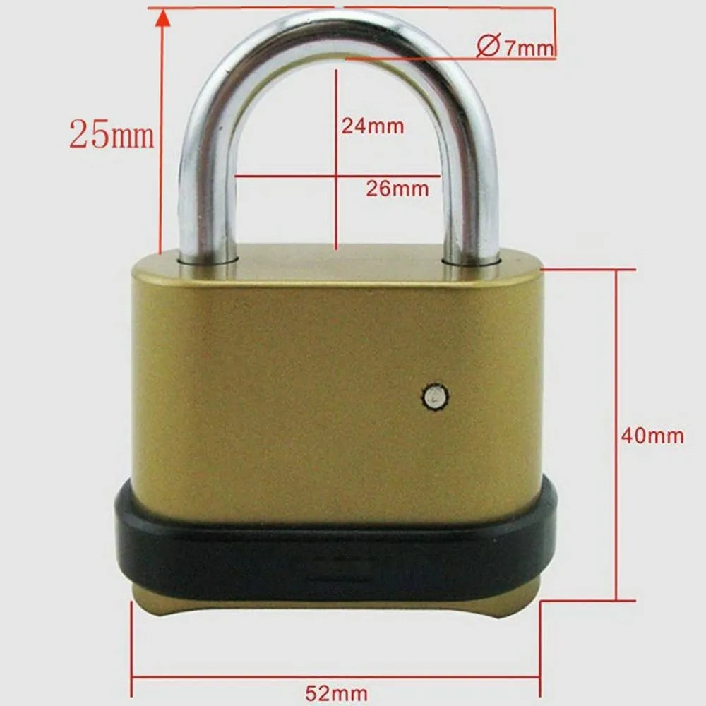 Number Lock, Resettable 4-Digit Combination Padlock, Waterproof and Heavy Duty, Number Combination Lock, 2 Pieces