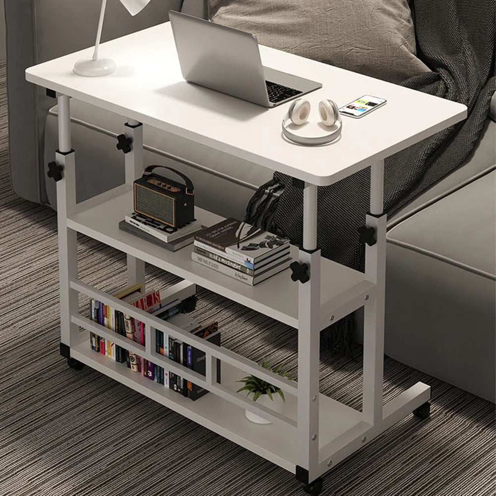 Height Adjustable Wooden Bedside Desk for Home Office