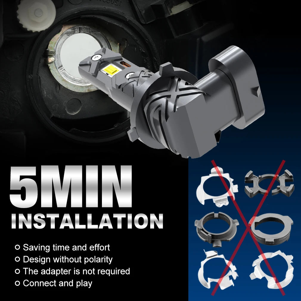 20000LM H11 LED Canbus H8 H9 H16JP 9005 HB3 9006 HB4 LED Autó Fej Lámpaizzó Canbus Szuper Fényes 6000K 12V 24V Fáklya