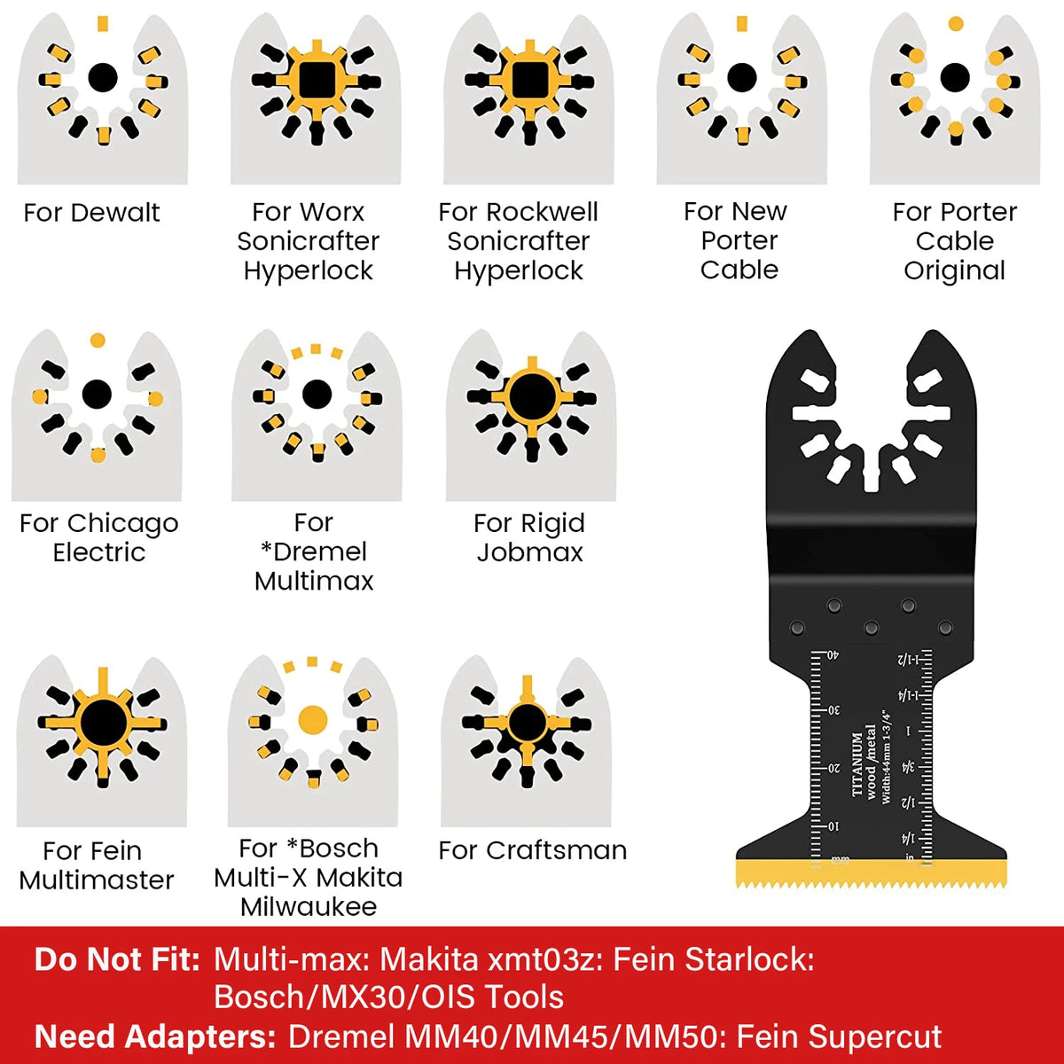 Five-Piece Oscillating Multitool Saw Blade Set