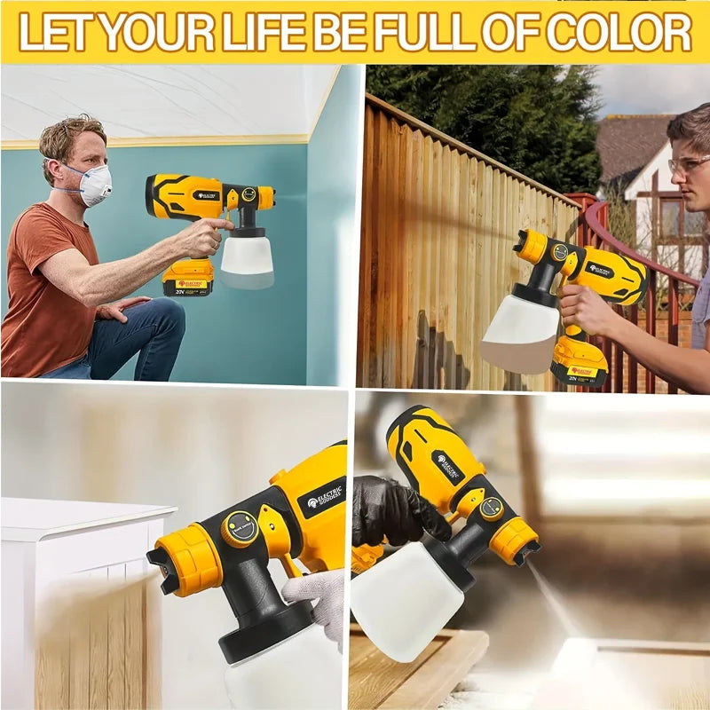 Cordless HVLP Paint Sprayer with 800ml Cup & 3 Spray Patterns