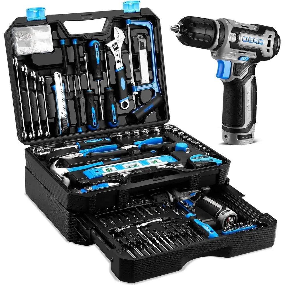 238-Piece 12V Cordless Drill Kit and Home Repair Tool Set