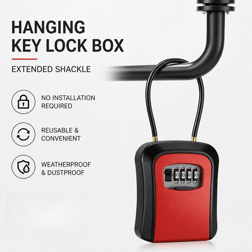 Four-Digit Key Lock Box with Removable Hanger