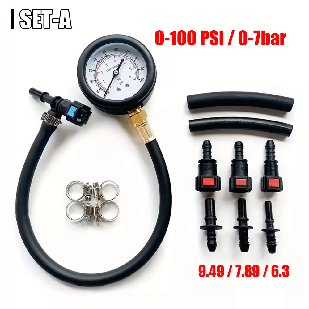 Fuel Pressure Test Kit - 0-100psi Gauge