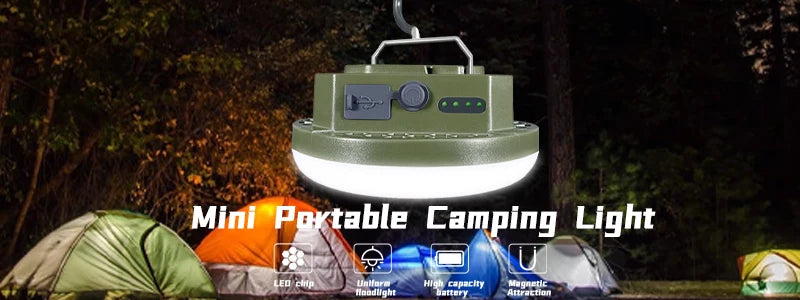 9900mAh Rechargeable Camping Lantern with Magnet and USB Charging