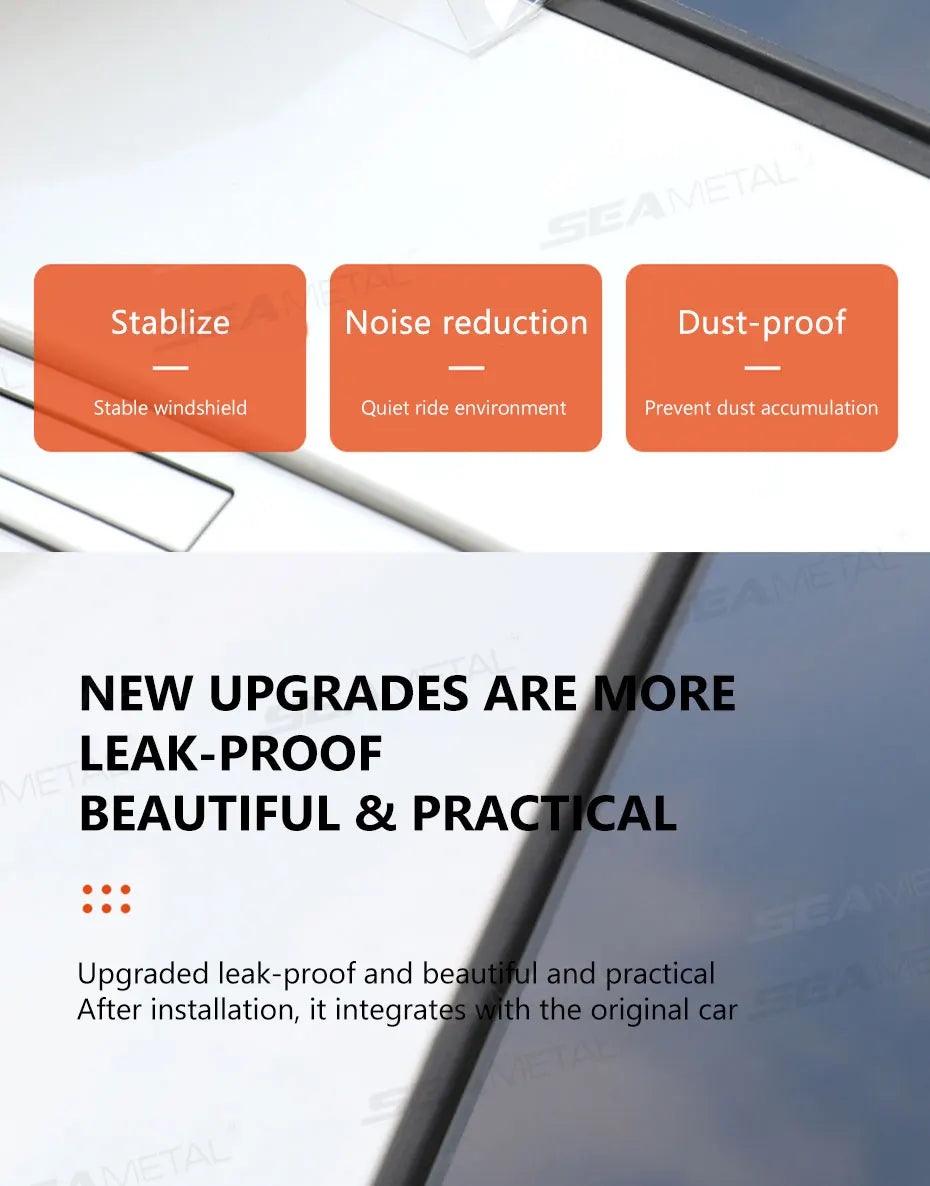 SEAMETAL Car Sunroof Sealing Sticker Transparent Panoramic Sunroof Seal Strip Waterproof Leakproof Roof Edge Gap Filler Strip