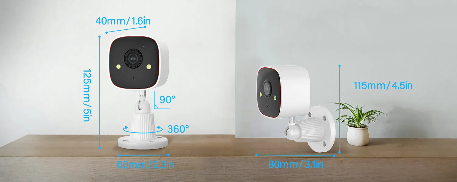 3MP WiFi Security Camera 1296P Outdoor Indoor Waterproof IP66