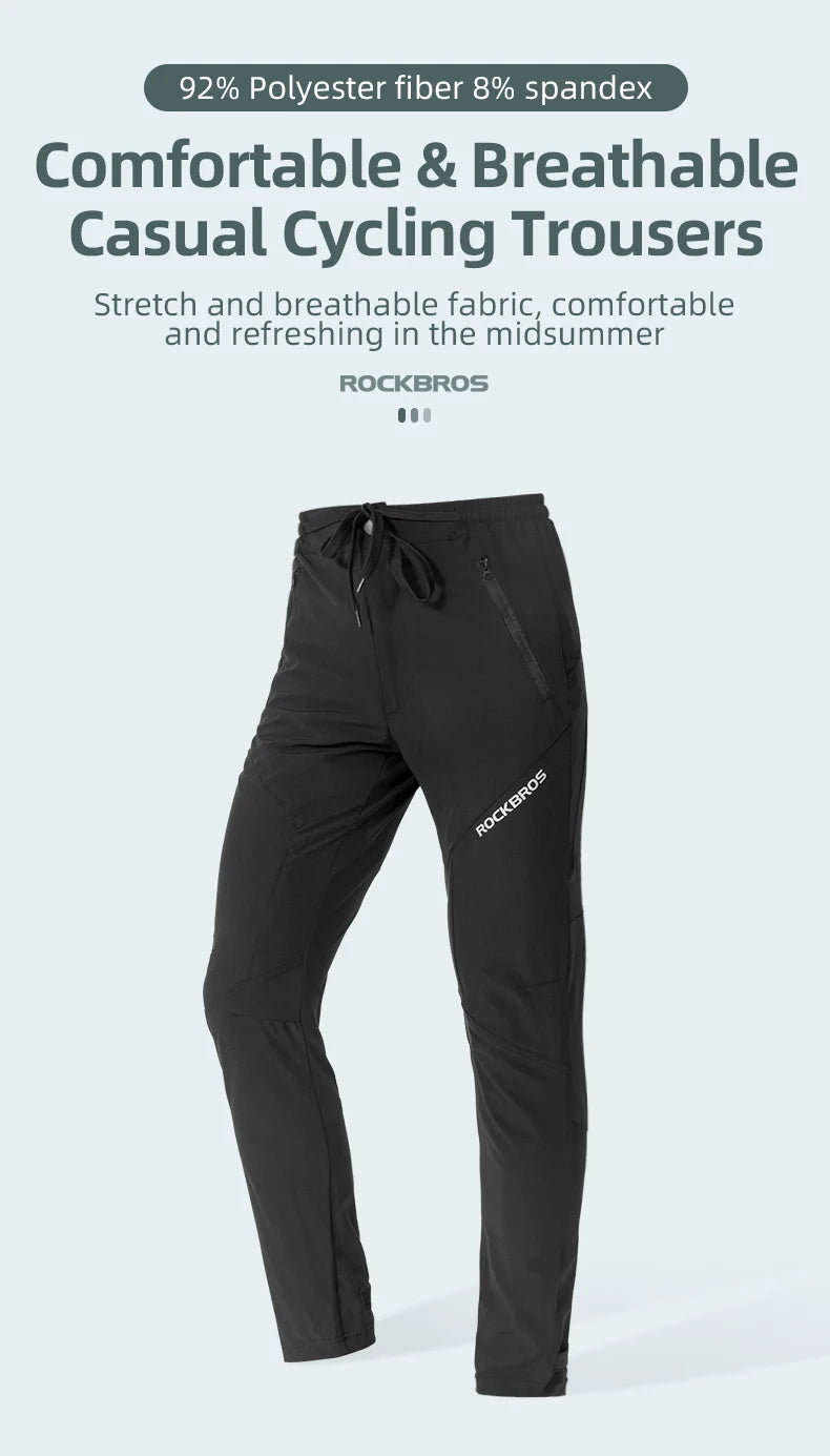 Men’s Cycling Pants with Elastic Waist and Stretch Fit