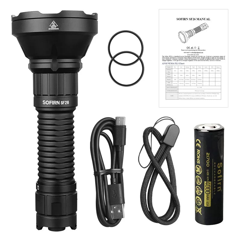 Sofirn SF26 2000 lumenov taktická baterka s USB-C nabíjaním