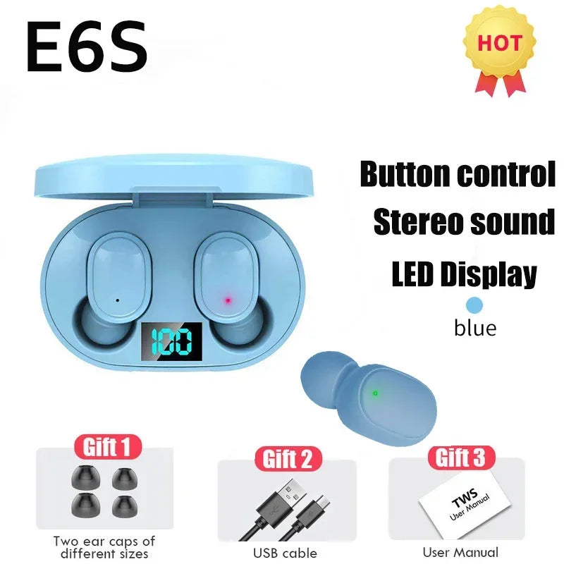 E6S Wireless Earbuds with Charging Case