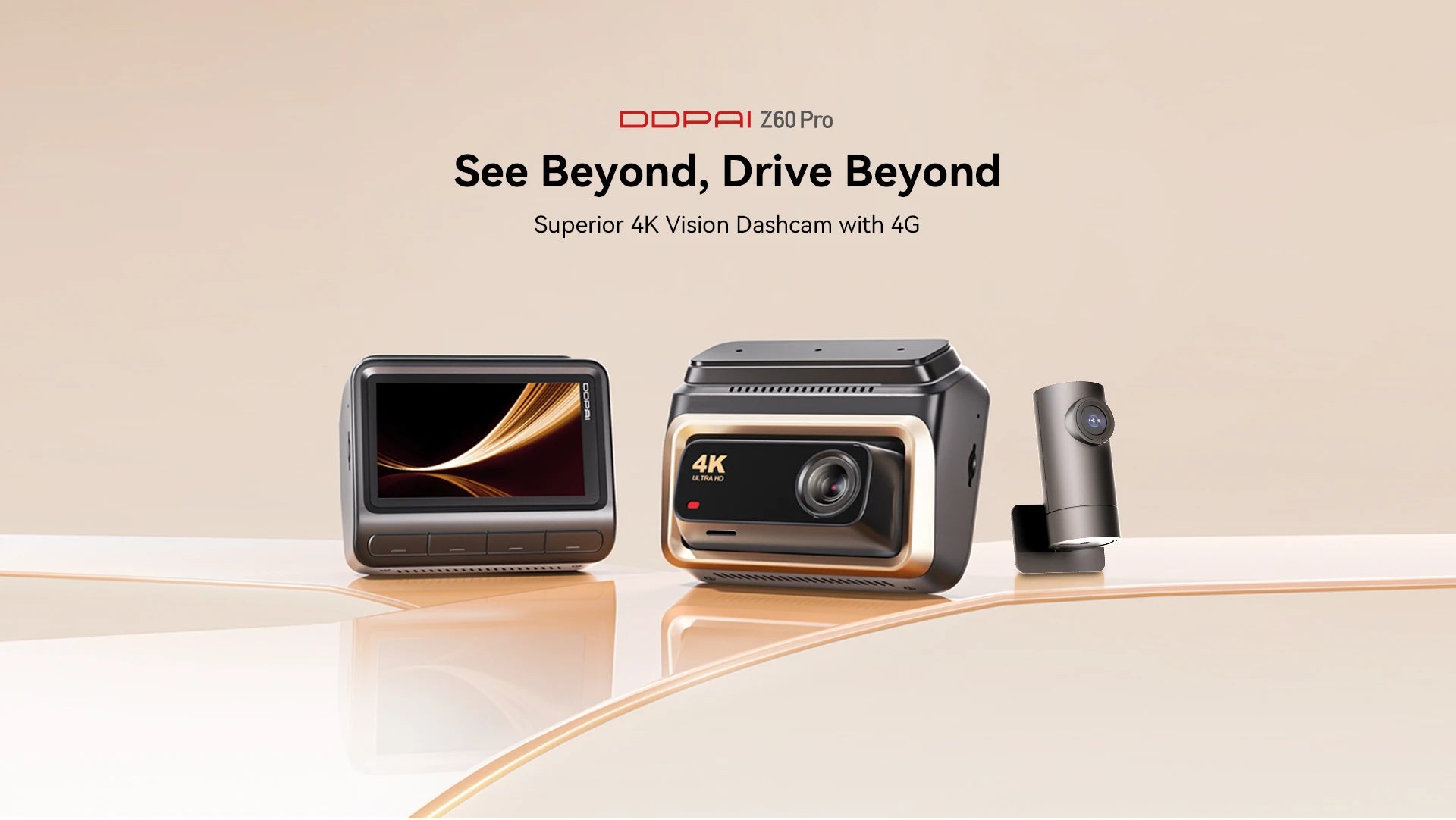 4K Dash Cam Front and Rear Interior Camera with HDR, 5GHz Wi‑Fi, GPS, ADAS, 4G Support
