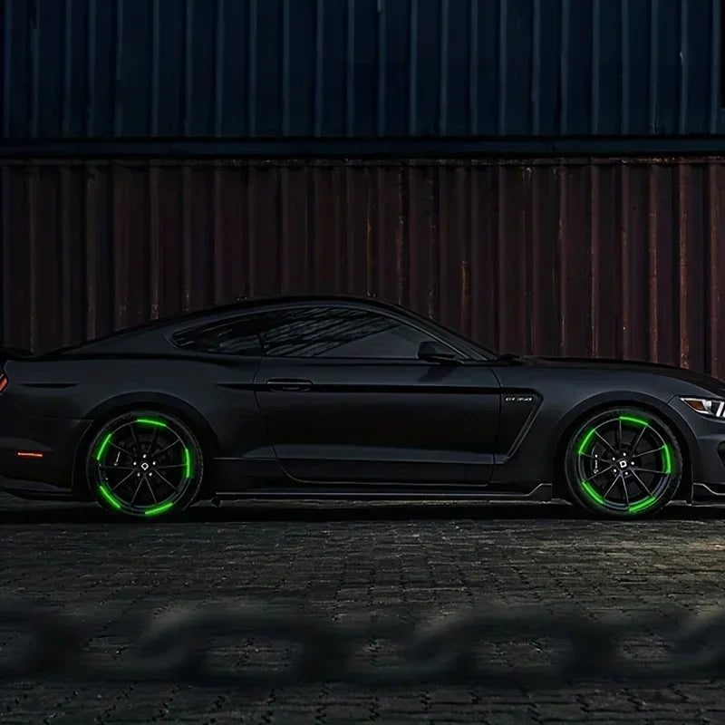 20PCS Car Wheel Luminous Stickers Reflective Stickers Luminous Fluorescent Color Wheel Decoration Motorcycle Night Stickers