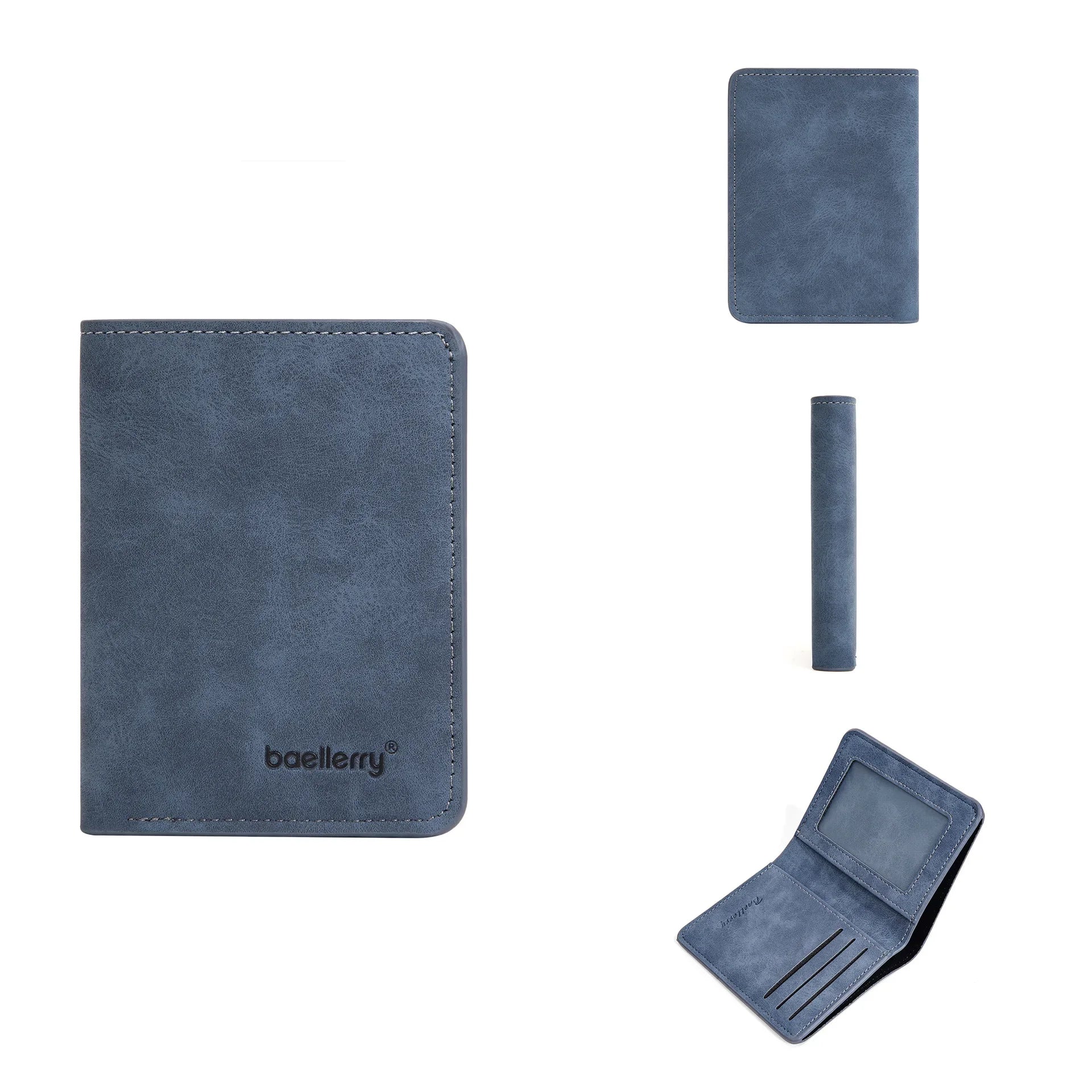 Thin Sanded Leather Multi-Card Driver's License Card Holder Simple Casual New Business Multi-Function Bifold Men's Short Wallet