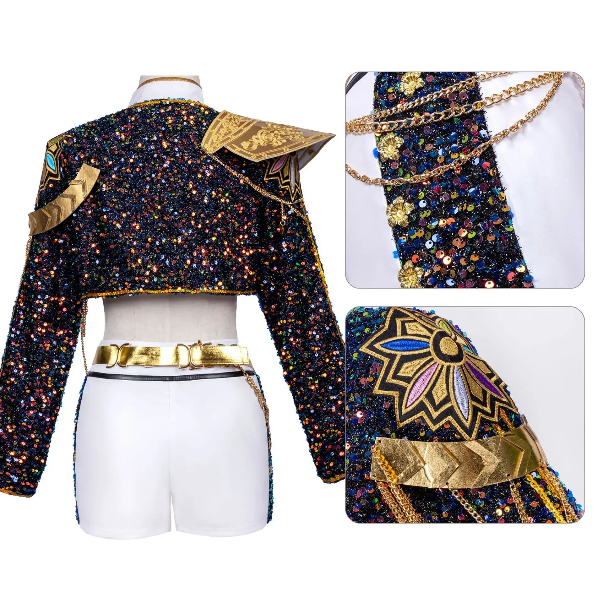 Black Gold Demon Hunters Cosplay Costume for Women