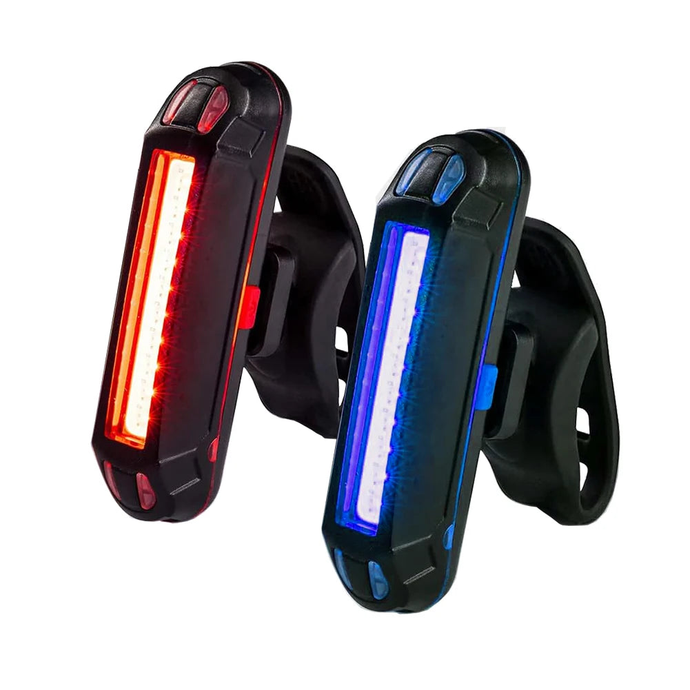 Faro trasero de bicicleta recargable con COB