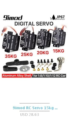 9imod Servo 9g 17g Digital Servo Motor High Speed Steering RC Servo Metal Gear Servo for 1/16 1/18 1/24 RC Car Boat Helicopter