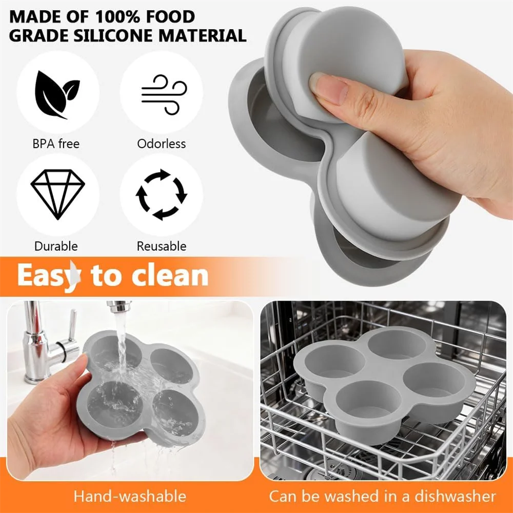 Fire-kop silicone æggeform og mini muffinform