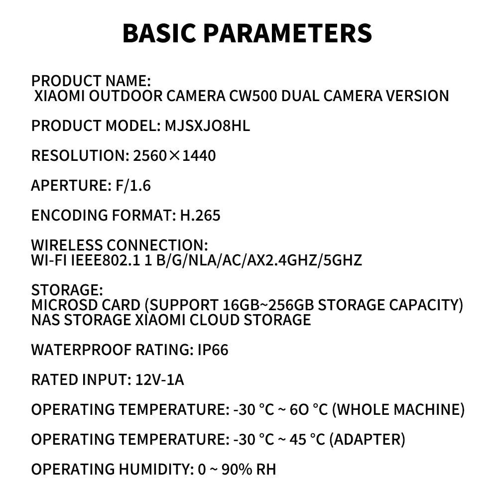 Xiaomi venkovní CW500 bezpečnostní systém s duální kamerou