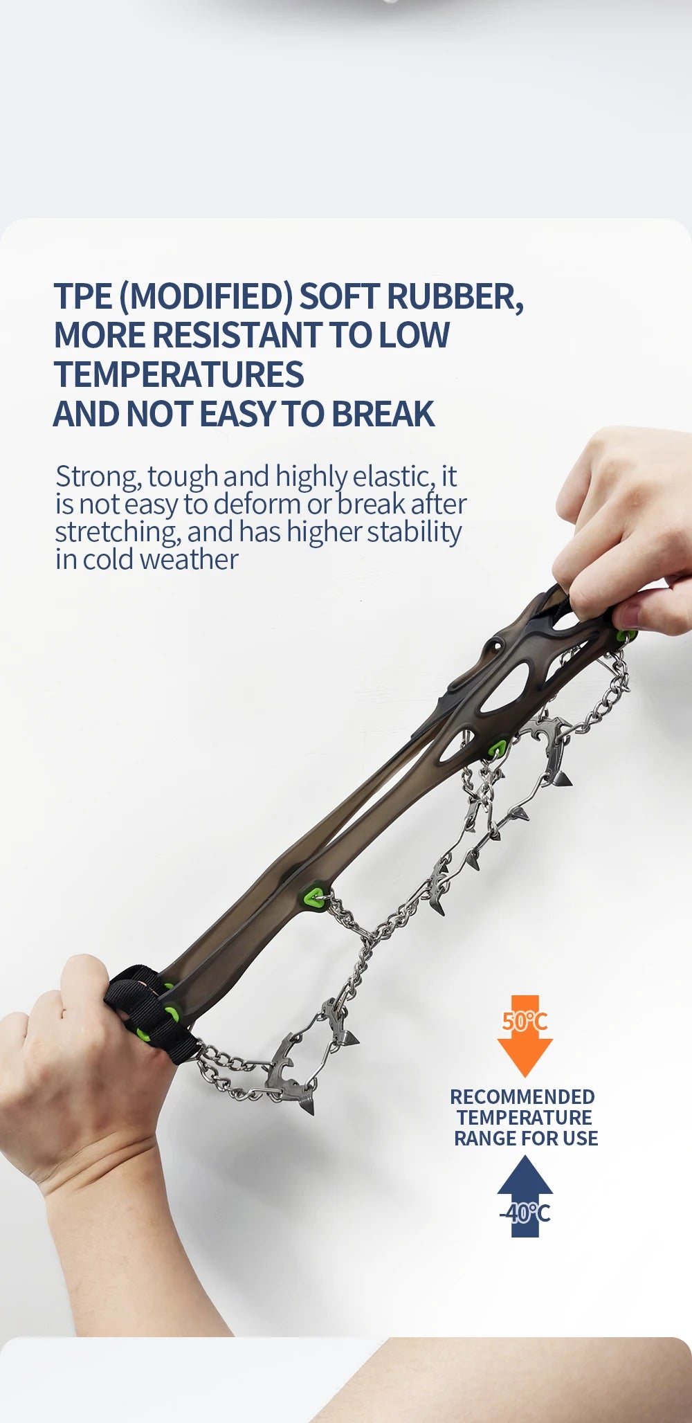 22-Tooth Ice Gripper Crampons for Hiking and Snow Walking