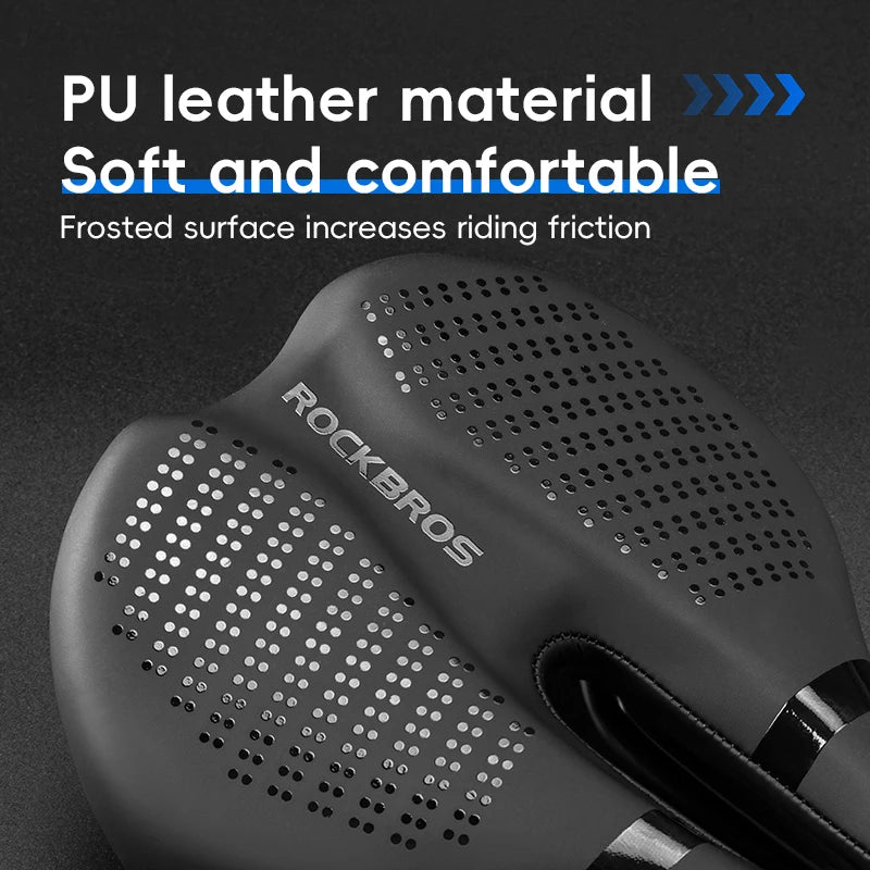 Ergonomic Bike Saddle Comfortable Leather Seat for Road Cycling