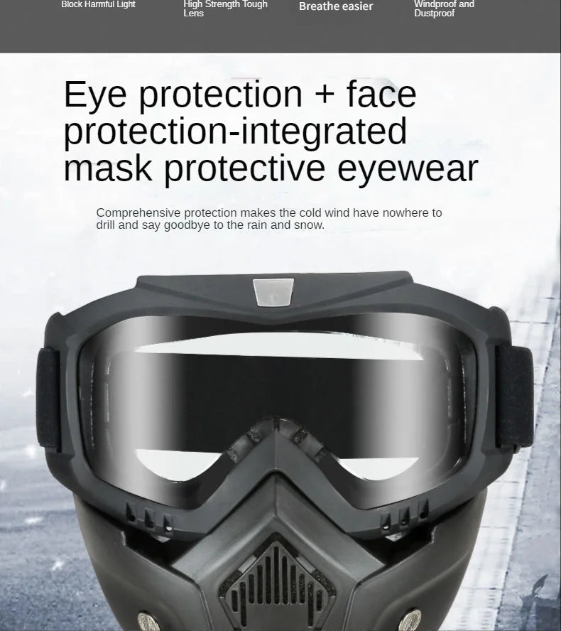 Goggles Full Face Hd Transparent Fog-proof Sand-proof Electric Welding Protective Glasses Versatile Breath-proof Windproof Mask