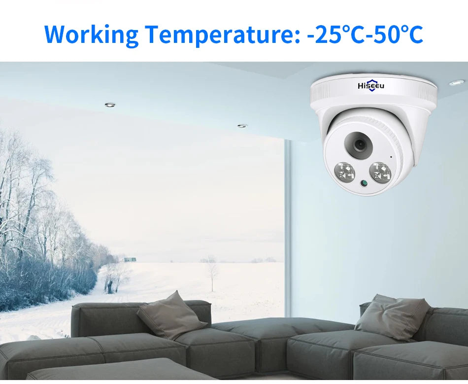 5MP PoE IP Dome Sicherheitskamera mit Bewegungserkennung, Innen/Außen