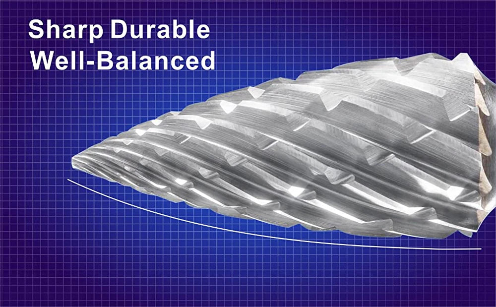 Ten-Piece Carbide Rotary Burr Set - 1/8-Inch Shank