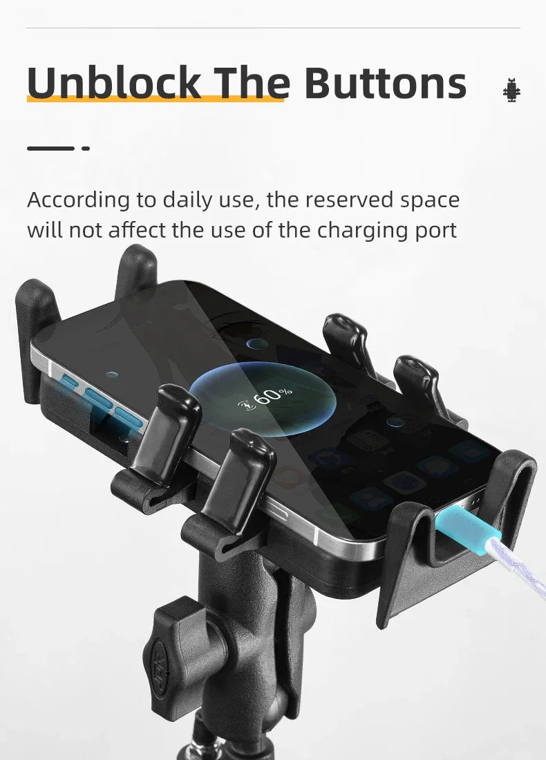 Motorcycle Phone Holder with Shock Absorption