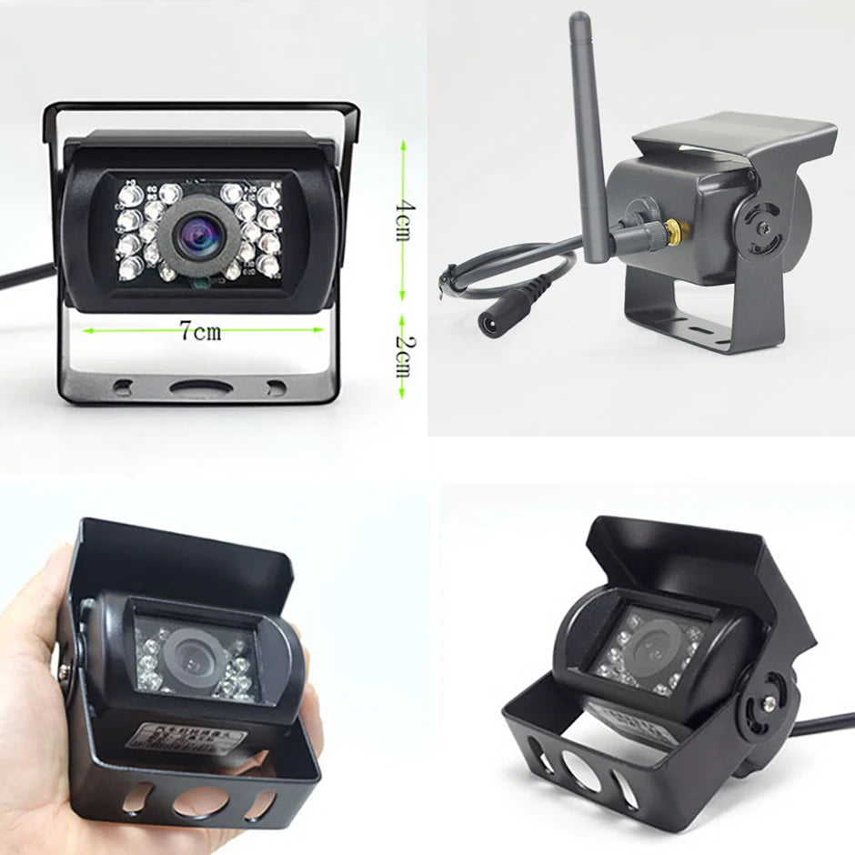 Câmara de Retaguarda Sem Fios com Monitor de 7 Polegadas BSD AHD1080P para Camioneta, Autocarro, RV, Caravana, Reboque, Escavadora e Pick-up