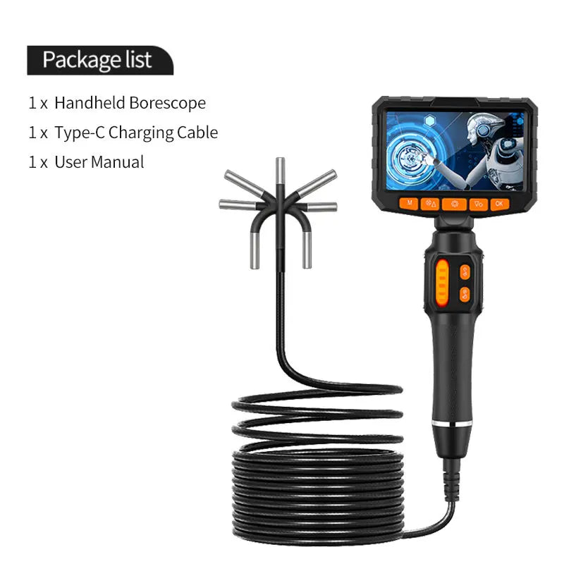 Articulating Borescope Camera 4.3 Inch 1080P HD IP67 Probe