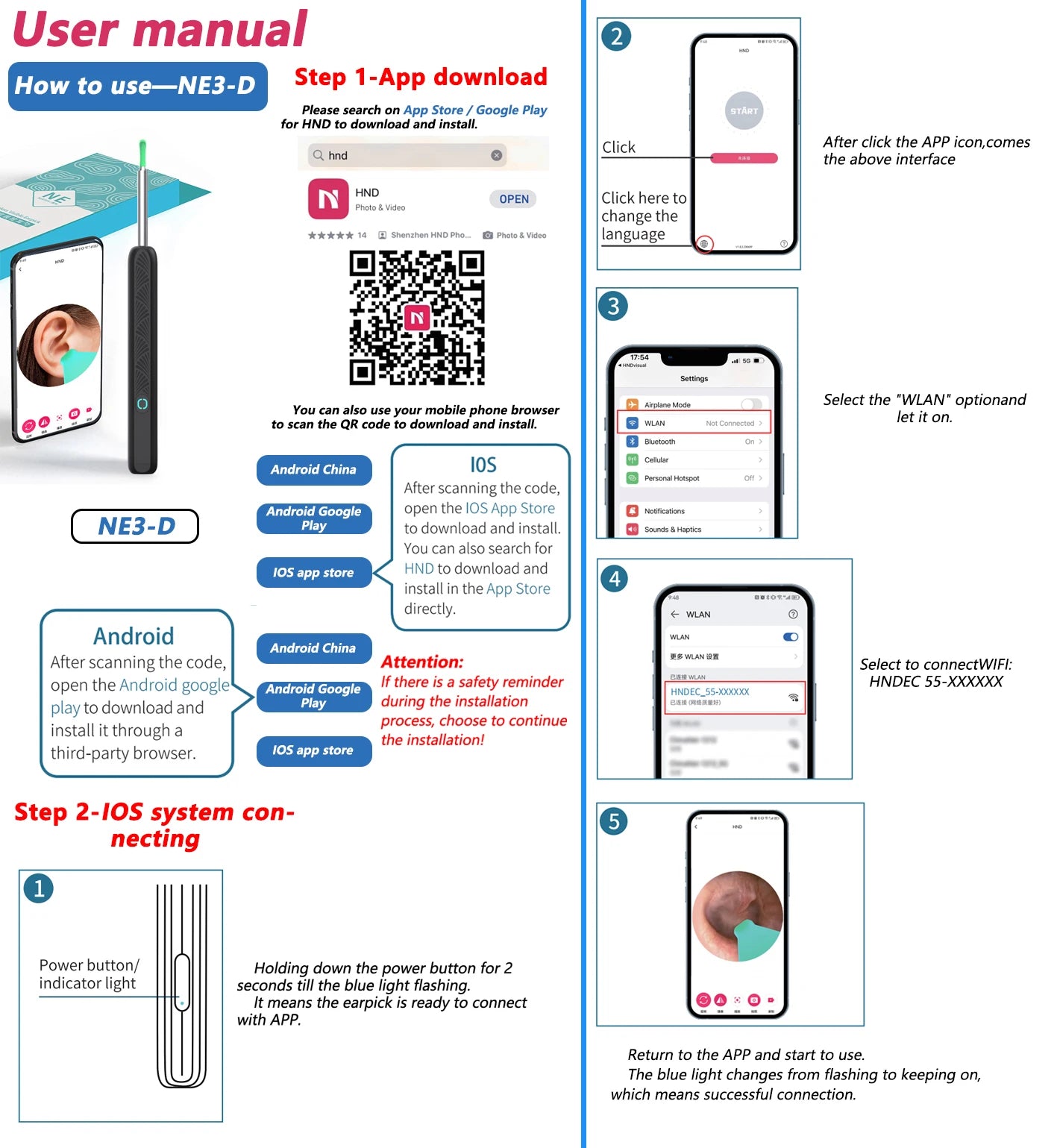 Visuell öronvaxrensare med kamera – Smart öronvårdssats