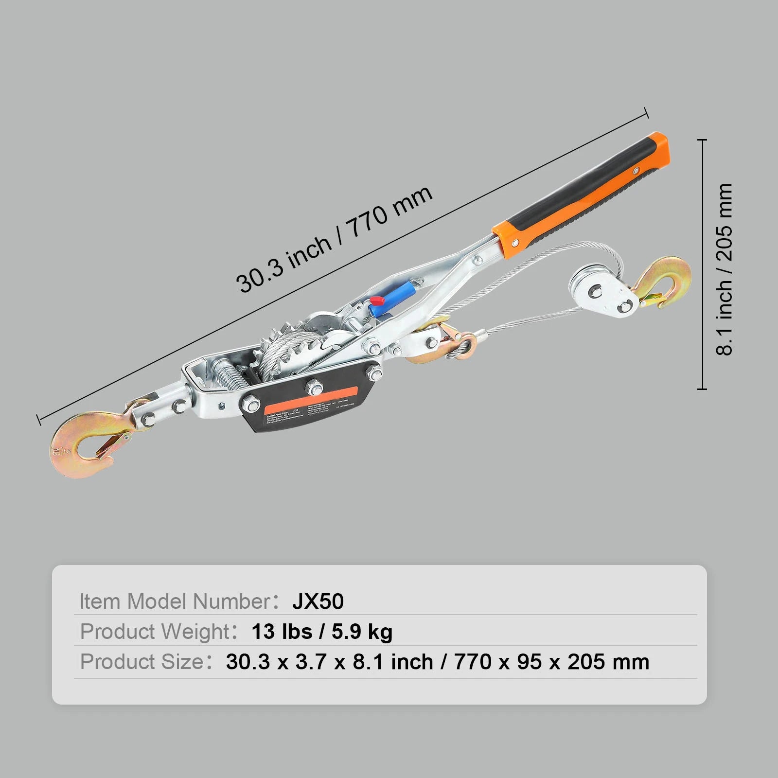 5 Ton Come Along Winch with 11.5ft Steel Cable Power Puller