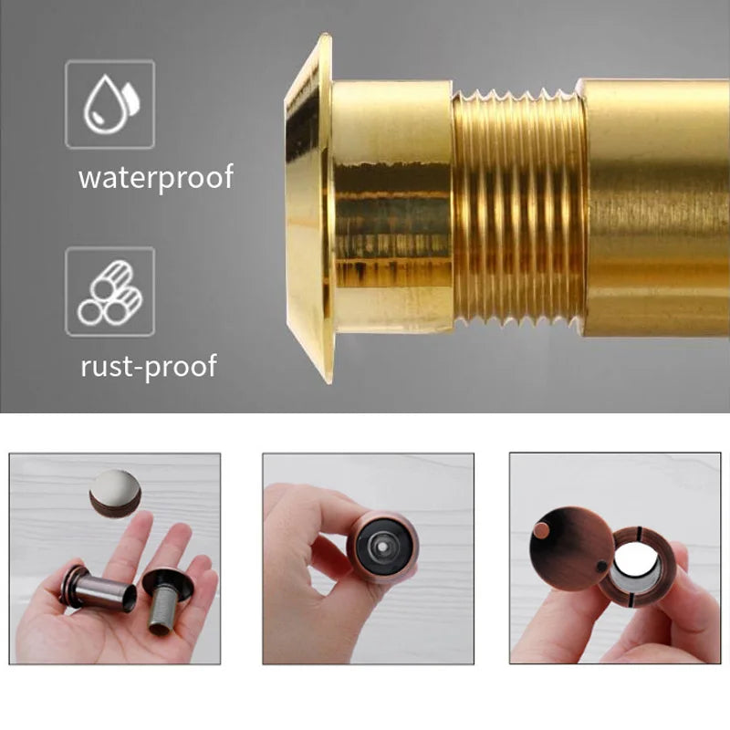 Brass Door Viewer with Privacy Cover