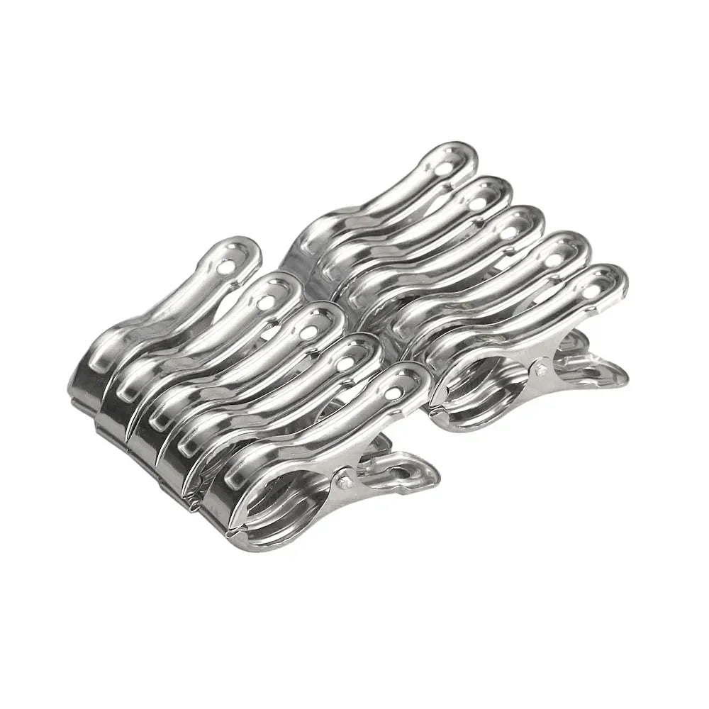 Stainless Steel Towel Clips, Pack of 10